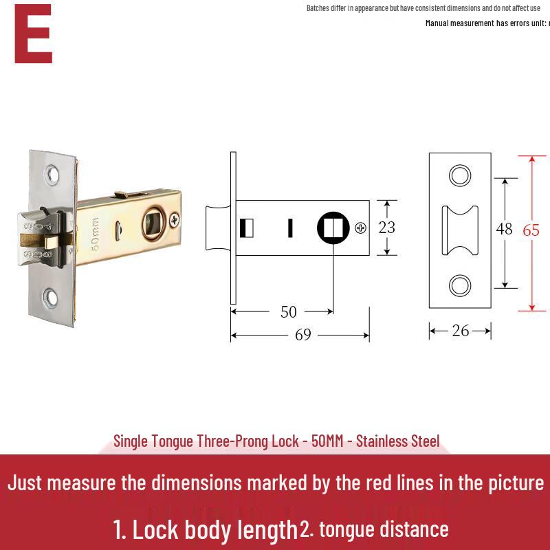 JNL Bathroom Door Lock Latch & Cylinder
