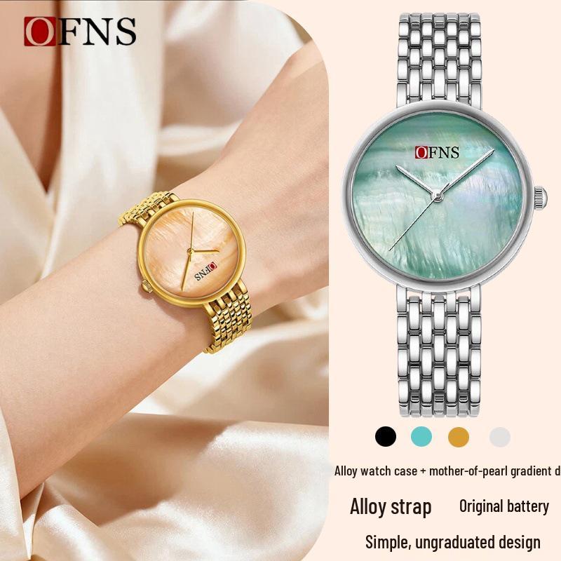 Oufanni European & American Fashion Ladies' Alloy Waterproof Quartz Watches - Simple, Numeric-Free Design