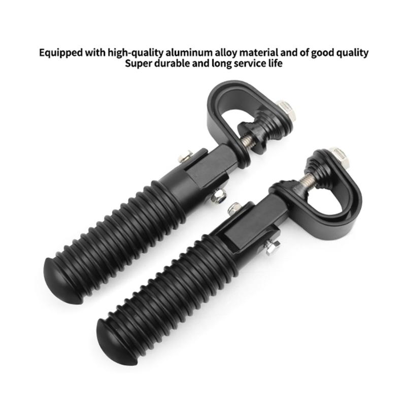 1 Pair Motorcycle Foot Pegs Aluminum Foot Pegs for 1''-1.2" Crash Bar U Clamp Foldable Footpegs Universal Footrest Mount