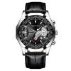 Men's Large Dial Fashion Leather Strap Calendar Watch