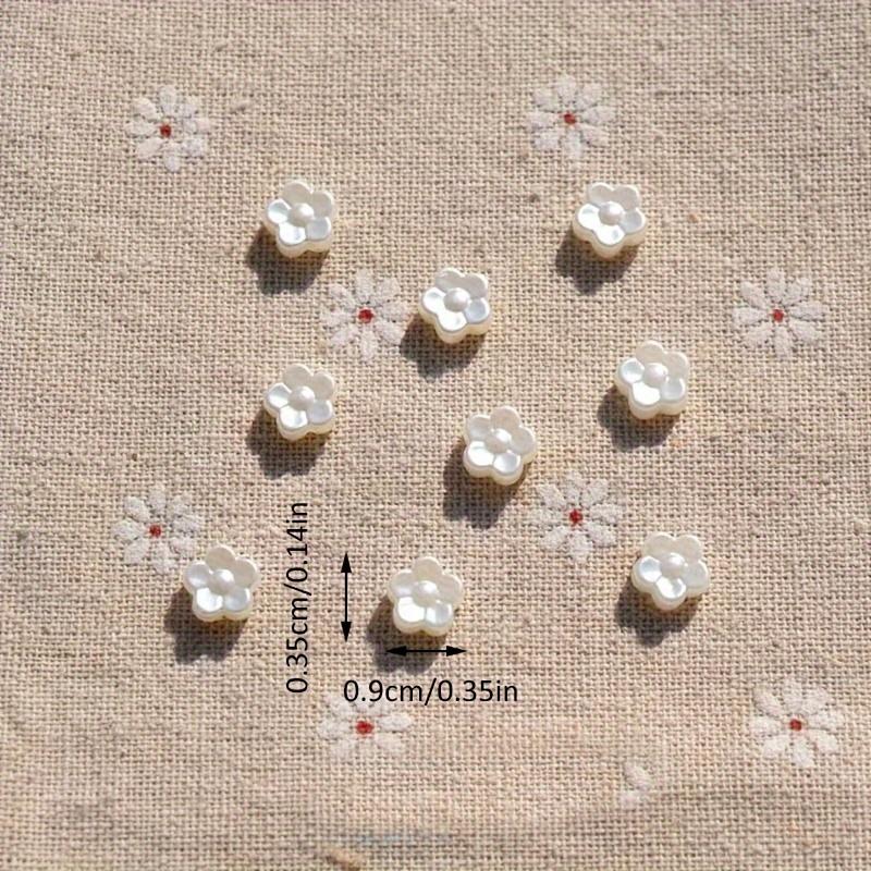 100Pcs 9Mm White Small Flower Beads Jewelry Making Diy Handmade Necklace Bracelet Key Chain Accessories