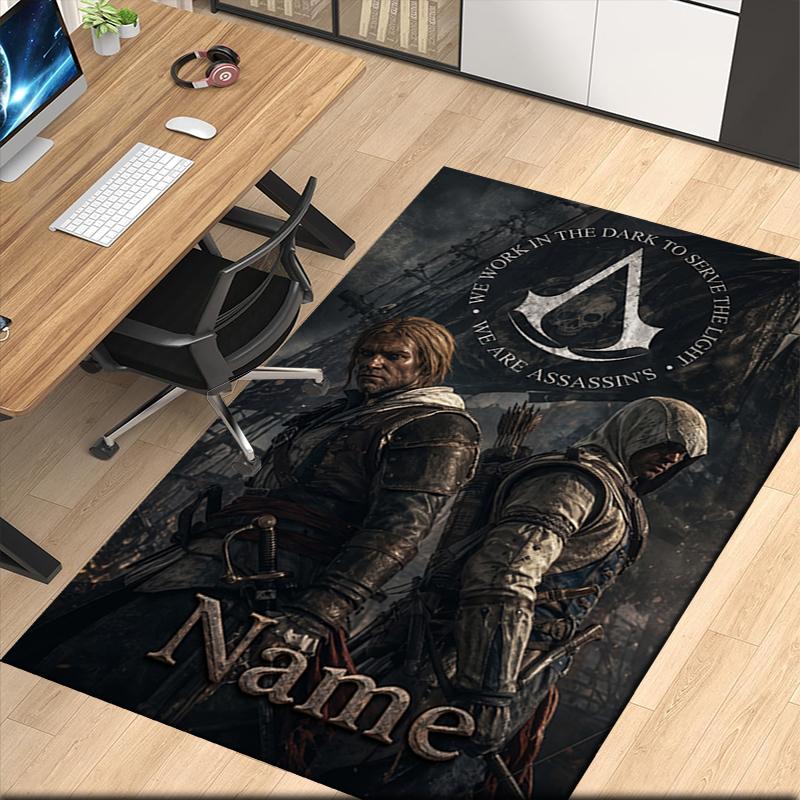 Custom Name Assassin'S Printed Carpet Rug For Office Chair Living Room Bedroom Kitchen Room Decor Gifts