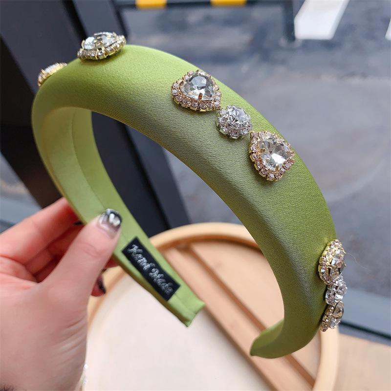 Luxury Colorful Silk Baroque Crystal Satin Bow Headband Volume Enhancing Hairpiece Women Glamorous Hair Accessories