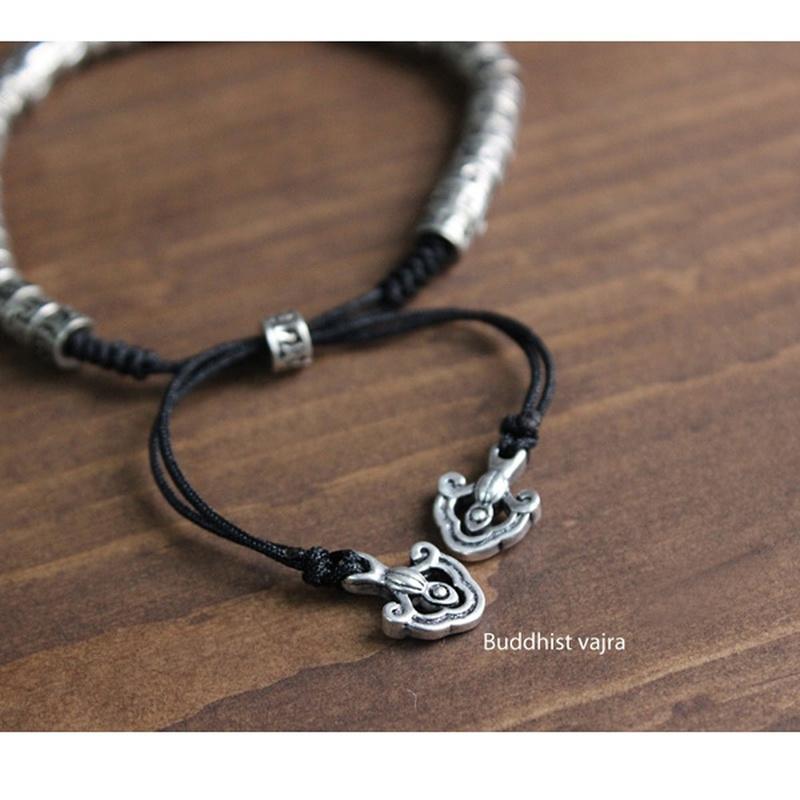 Eastisan Tradisjonell Tibetansk Buddhisme Messing Armbånd Menn Seks Ord Mantra Om Mani Padme Hum Antik metallamuletperler Armbånd