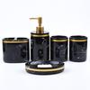Resin Bathroom Accessories Set 5Pcs Marble Pattern Toiletry Organizer for Hotel/Home