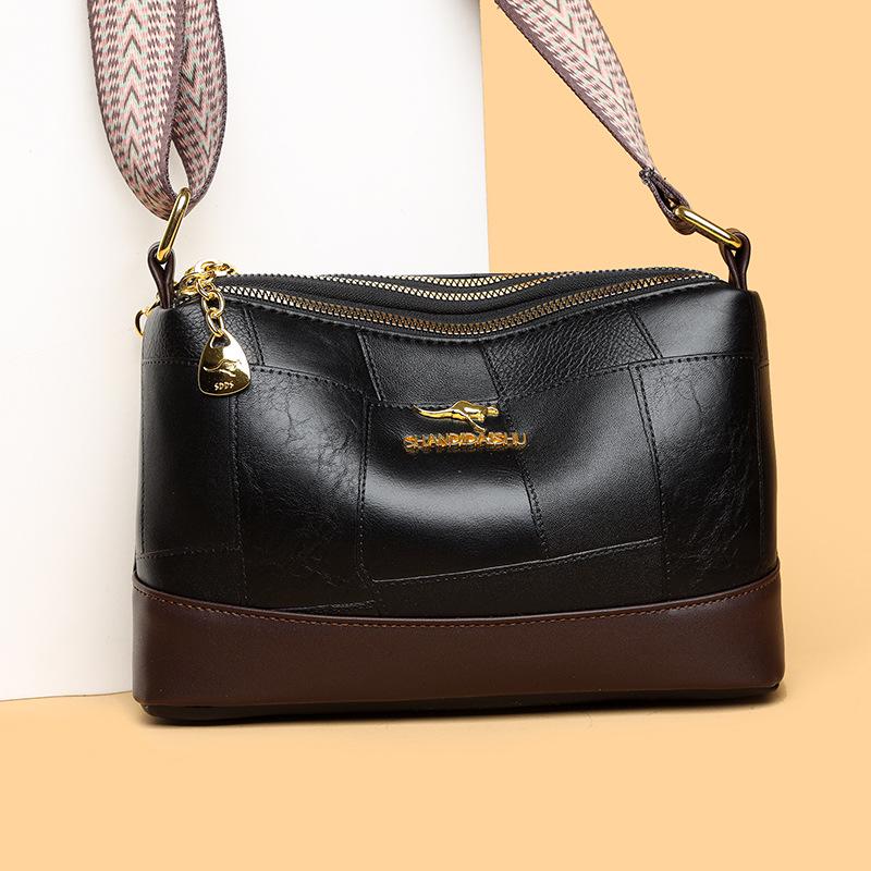 Stylish Multi-layer Stone Pattern Shoulder Crossbody Bag with Tassel – Large Capacity Lycée Women's Bag