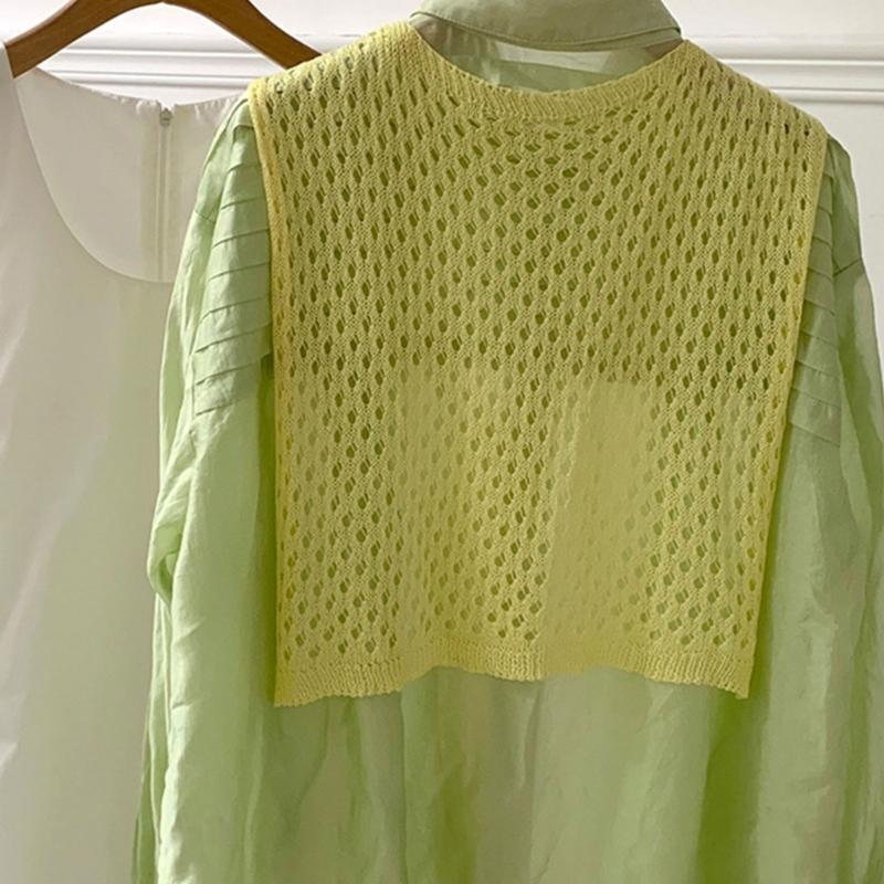 Coprispalle a Maglia Traspirante con Design 3D su Misura, Sciarpa Estiva a Rete con Foro e Finto Collo, per Ambienti Climatizzati
