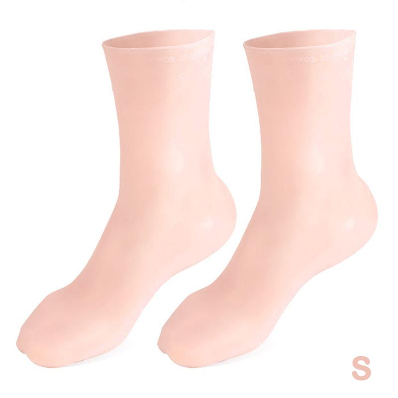 1pair Feet Care Long Gel Socks Moisturizing Silicone Gel Socks Foot Skin Care Hand Protectors Anti Cracking Spa Home Use