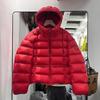 Lightweight and simple ribs short down jacket women's winter new fashionable loose hooded warm jacket