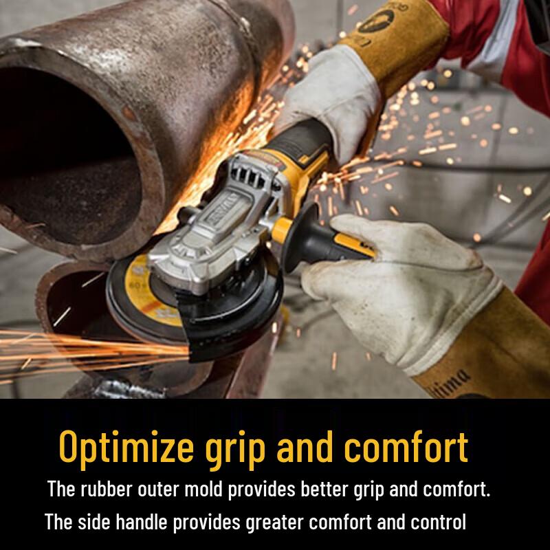 DeWalt 20V MAX* XR Brushless Flat Head 125mm Angle Grinder CN Plug (adapter Included)