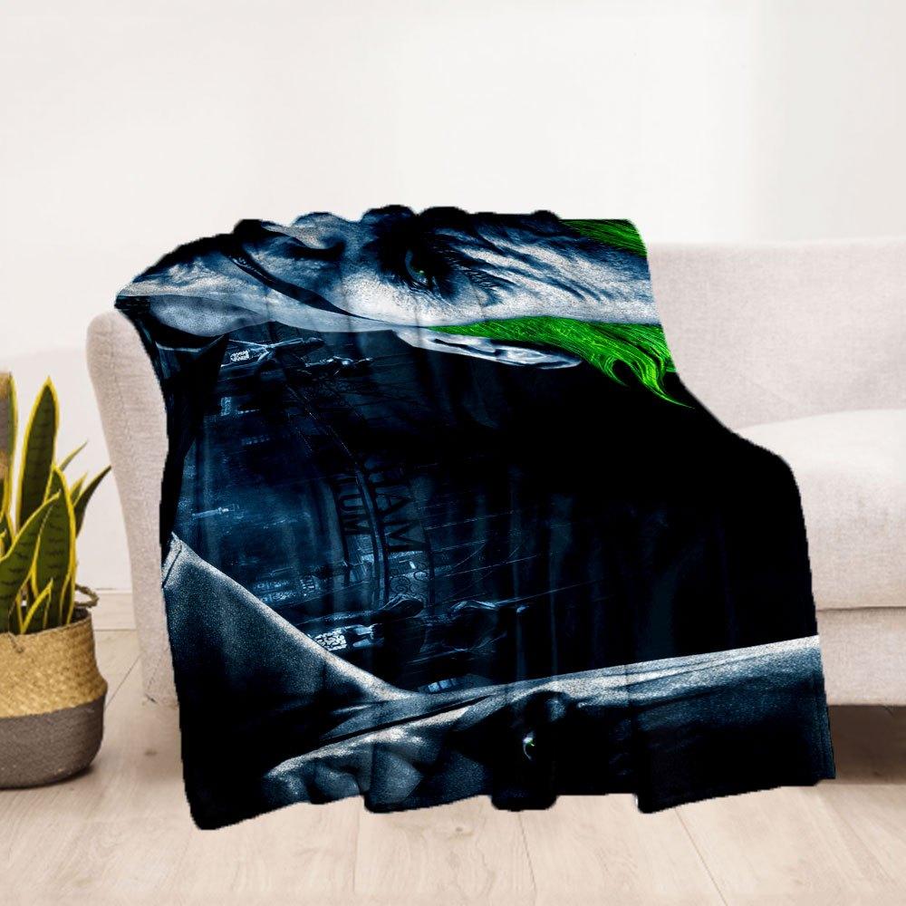 Arkham Asylum Joker Wall Scroll Poster DecorBlanket Flannel Throw Blanket for Sofa, Bed, Travel, Camping, Office, Couch, Chair