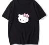 2026 HelloKitty Sanrio Printed Cotton TShirt  Summer Cartoon Design  Childrens Roundneck Fashion LooseFitting Casual Wear