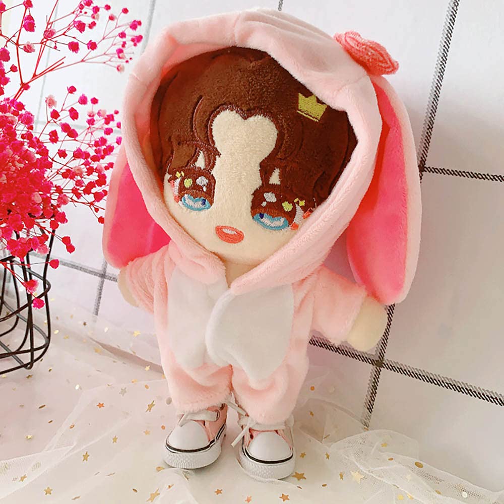 niannyyhouse 20cm doll clothes, stuffed animal coveralls + shoes, 2-piece set, rabbit clothes, cotton doll clothes, pajamas, doll baby clothes (20cm,