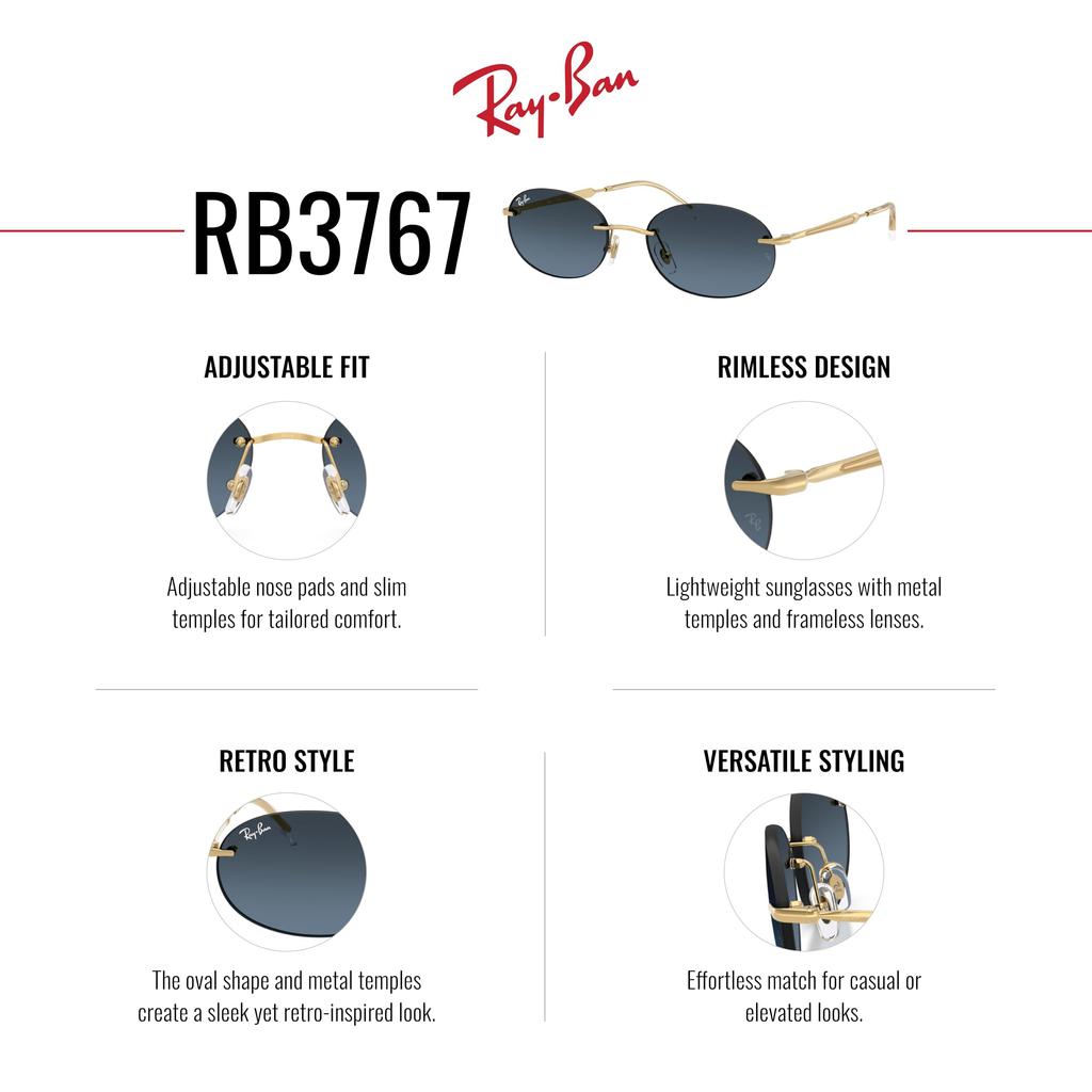 Occhiali da sole 0RB3767 ARISTA BLUE GRADIENT DARK GREY 54mm Ray-Ban