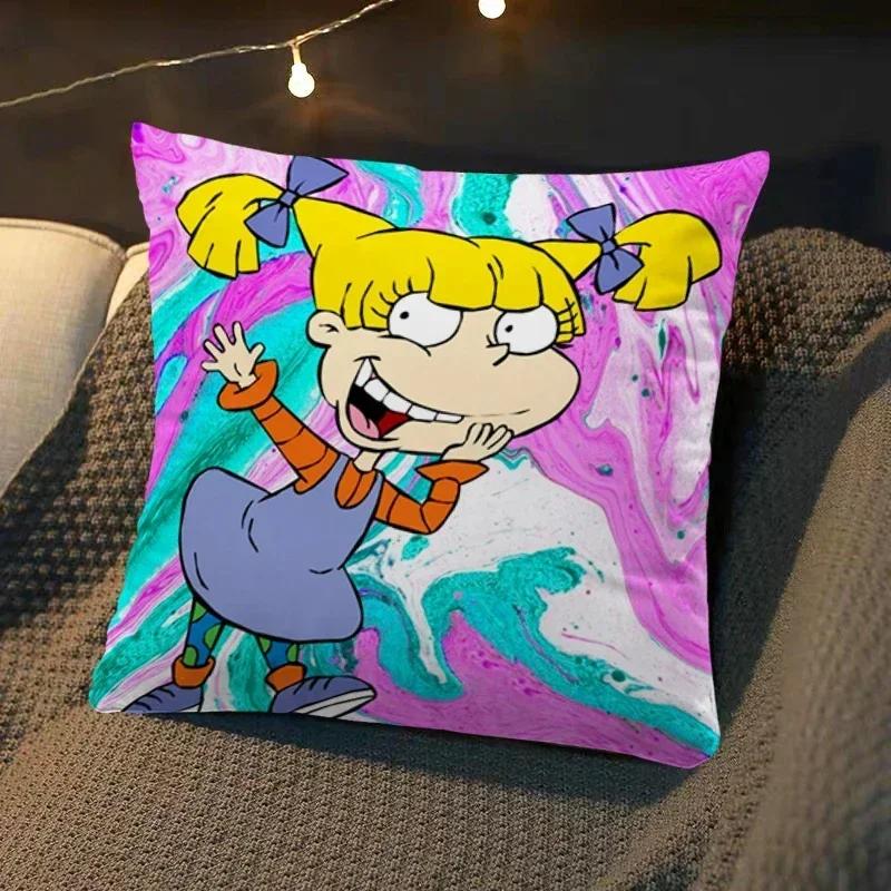 cartoon Pillowcases R-Rugrats Square Cushion Cover Luxury Pillow Cover Pillow Case Sofa Bed Room Decor Dakimakura Wedding Gift