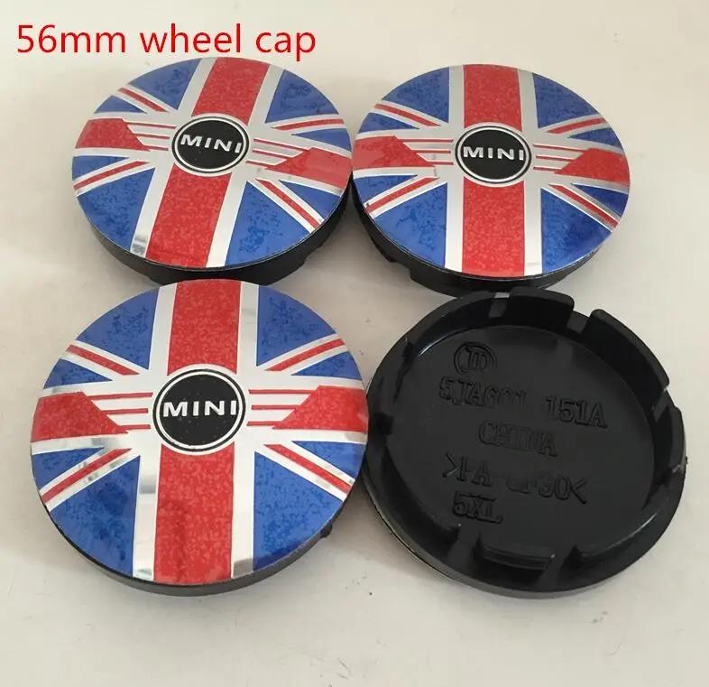 4pcs 56mm 60mm forMINI Car emblem Wheel hub Center Cap Badge covers sticker Decal Styling accessories svkjb33