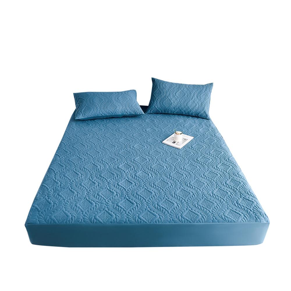 Quilted Waterproof Mattress Cover Embossed Bedding Mattress Protector Anti-mite Anti-bacterial Fitted Bed Sheet No Pillowcase