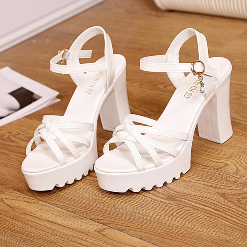 Fashion New High-heeled Sandals Summer Shoes for Women Platform Soft Leather Comfortable Heightening Women's Shoes Party Sandales Femmes