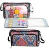 Durable Crochet Tote Bag for Yarn and Needle Hooks Keep Everything in Place