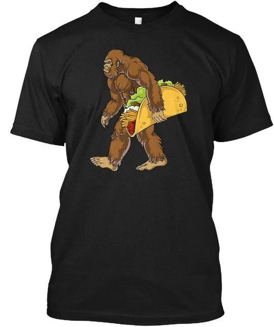 Bigfoot Sasquatch Carrying Taco TTshirt Made in the USA Size S to 5XL S