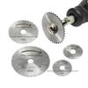 6pcs High Speed Steel HSS Saw Disc Wheel Cutting Blades Mini Circular Saw Blade Set With Extension Rod For Drills Rotary Tools