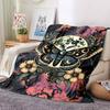 1pc Moonlit Butterfly Lightweight Flannel Blanket, Comfortable and Warm Blanket, for Office and Camping Sofa Bed, Livingroom195