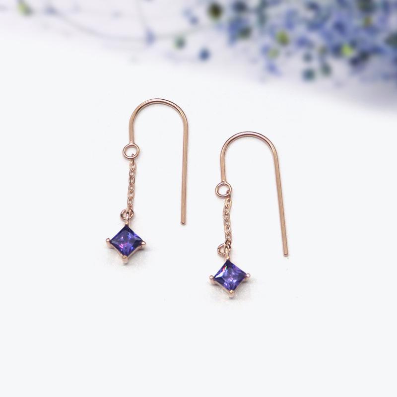 

Temperament, High-End, Romantic Purple Zircon Earrings, Women S Long Earrings, Personalized Earrings, Trendy Earrings рожевий колір золота
