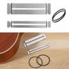 Guitar Fret Polishing Guard Kit–6 Stainless Steel Fingerboard Protectors (3Large&Small)+12 Rubber Bands for Luthier Tool