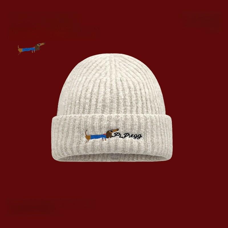 Cotton Knit Beanie With Warmth For Winter Teen Girl And Couple Fashion бежевый