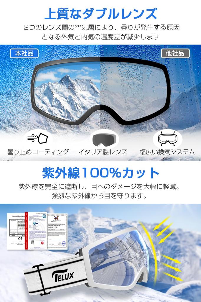 OTG Ski Goggles with Baseball Made In UV400 Wide Field of Glasses Helmet Snow and Unisex for Men and and Silver EX-DASH Wide-Vision Lenses, Italy,