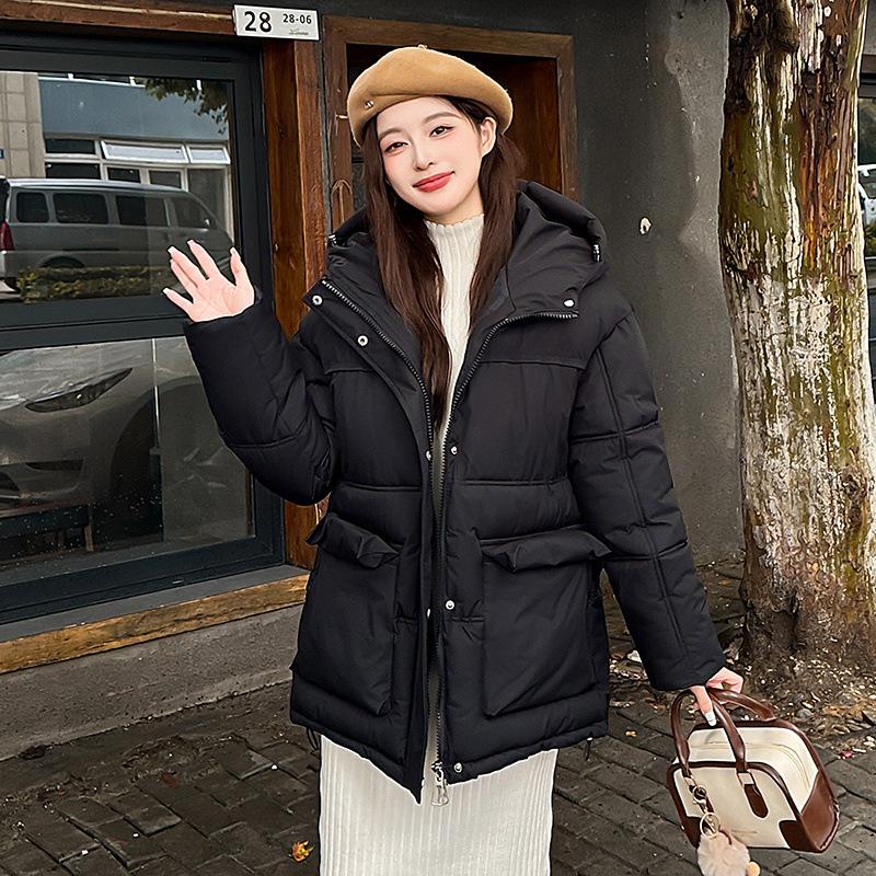 2025 Winter New Cotton-padded Clothes Hooded Women's Versatile Fashion Loose Cotton-padded Clothes Foreign-style Cotton-padded Jackets