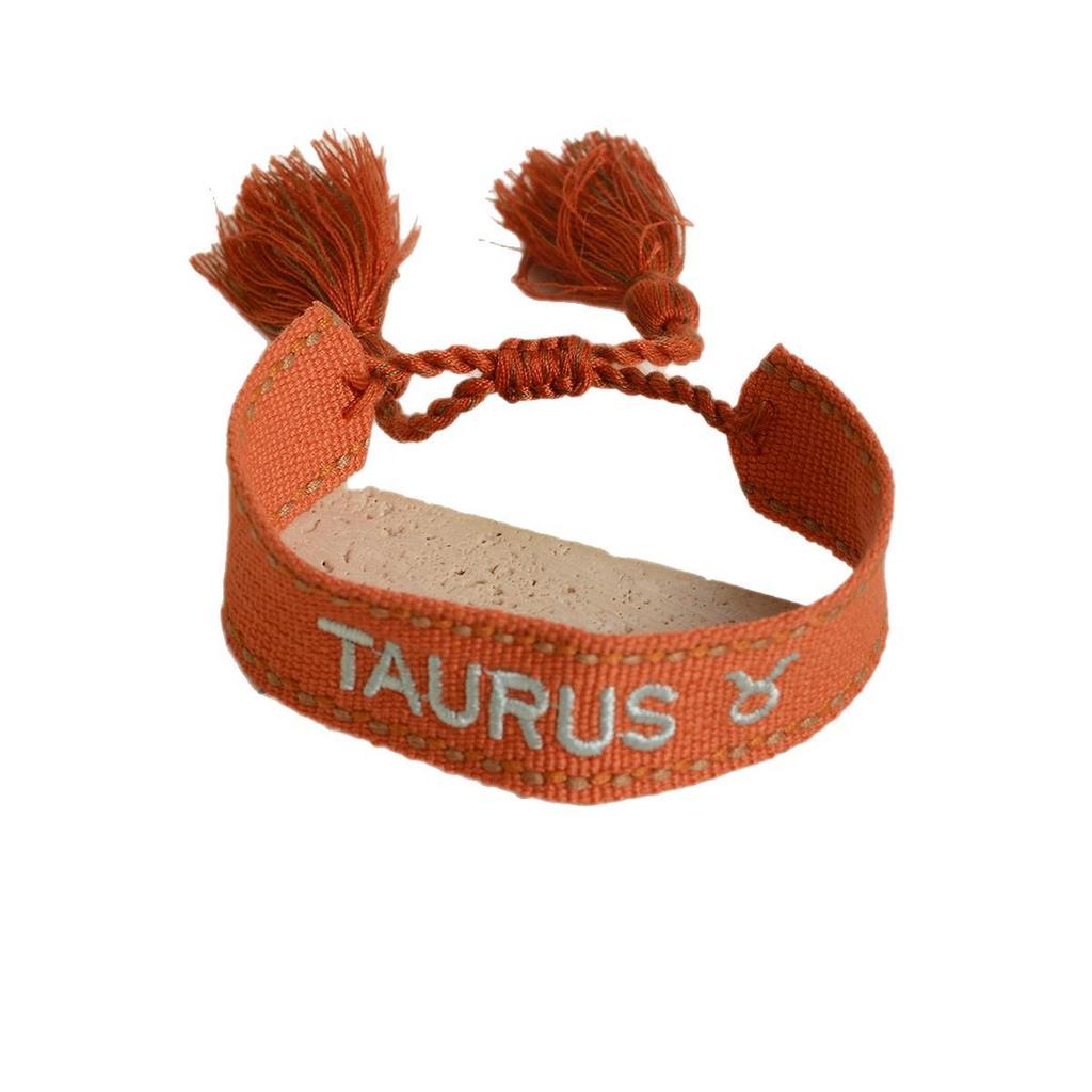 Handmade Constellations Embroidery Bracelet with Ribbon and Tassel