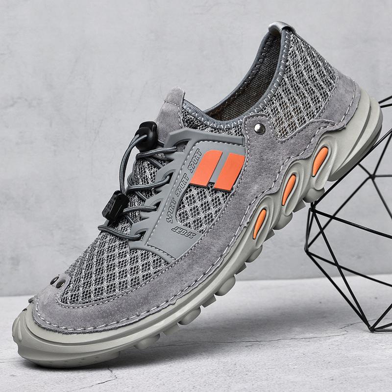 

Directly from the manufacturer large size men s shoes casual Doudou shoes 2021 new trendy shoes men s summer breathable mesh 45 серый