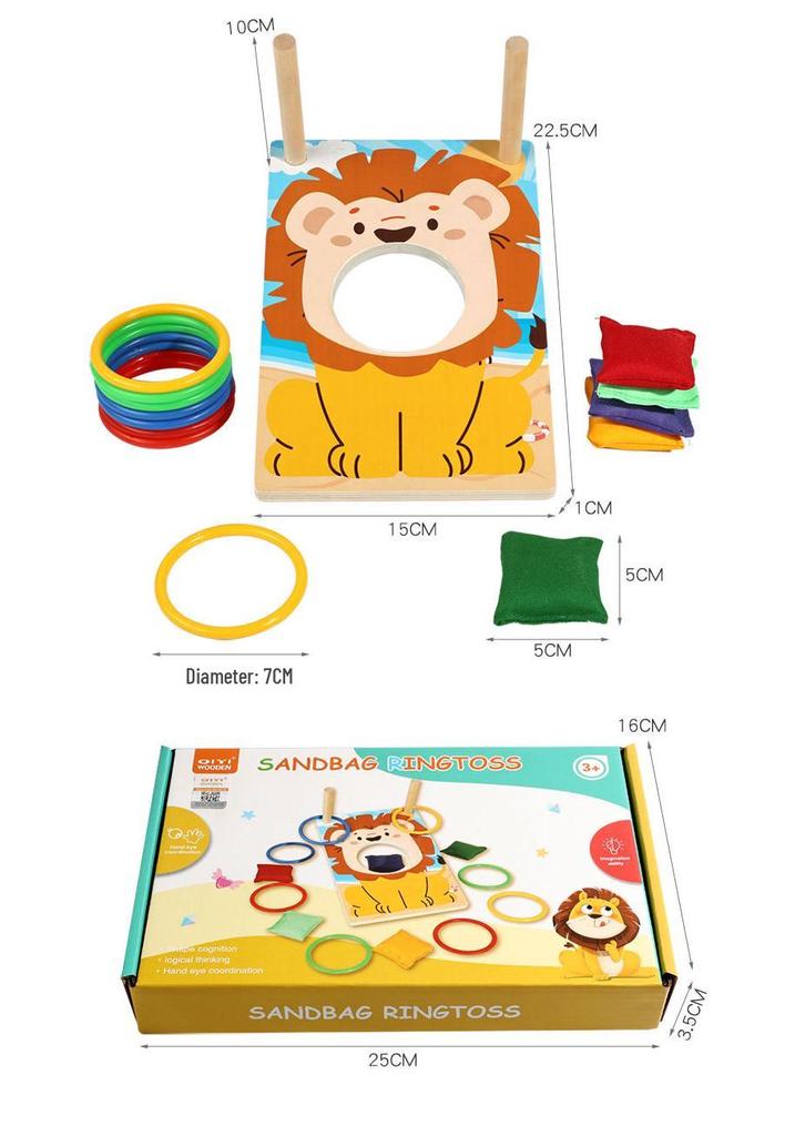 Kids' Beanbag and Ring Toss 2-in-1 Educational Game