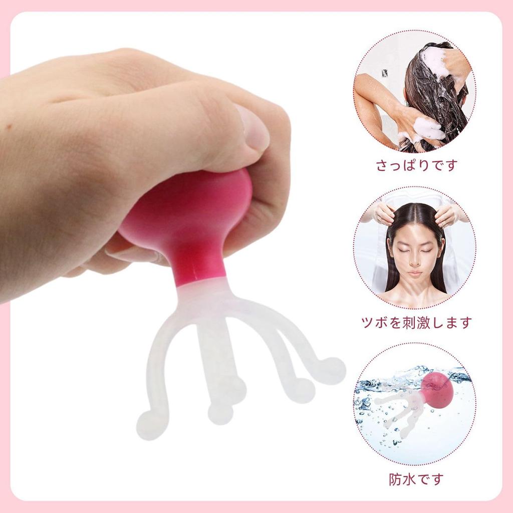 Set of 2 Scalp Massagers with 6 Prongs for Relaxing Head Head Silicone Scalp Portable and Great Gift Care, Octopus-Shaped Massager, Brush,