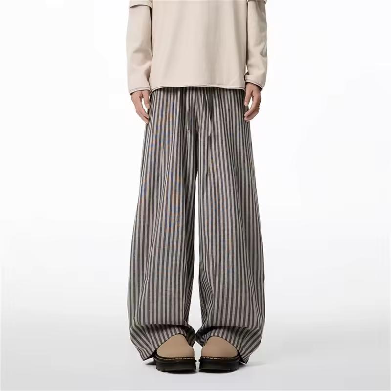 Women's Black Gothic Striped Long Pants Baggy Sweatpants Harajuku Y2k Emo Vintage Oversize Trousers Japanese Style Clothes