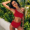 New Swimsuit Sexy Bikini Swimsuit Women's One Shoulder One Piece High Waist Bikini