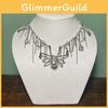 Geometric Alloy Choker With Tassel And Spider Charm For Gothic Costume Accessory