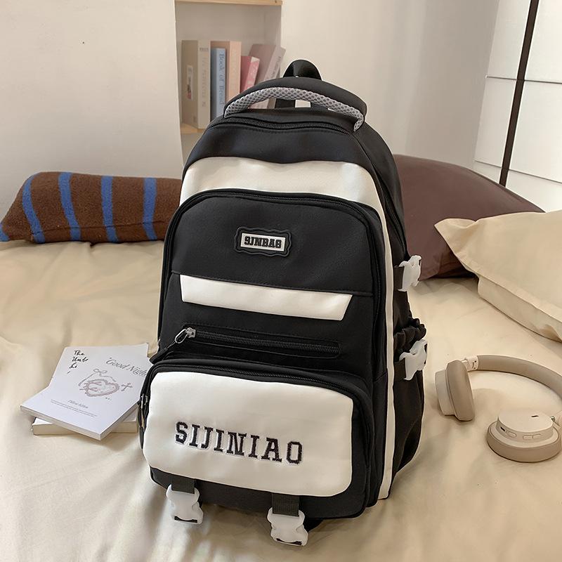 

School bag high value letter style junior high school students casual simple lightweight versatile large capacity