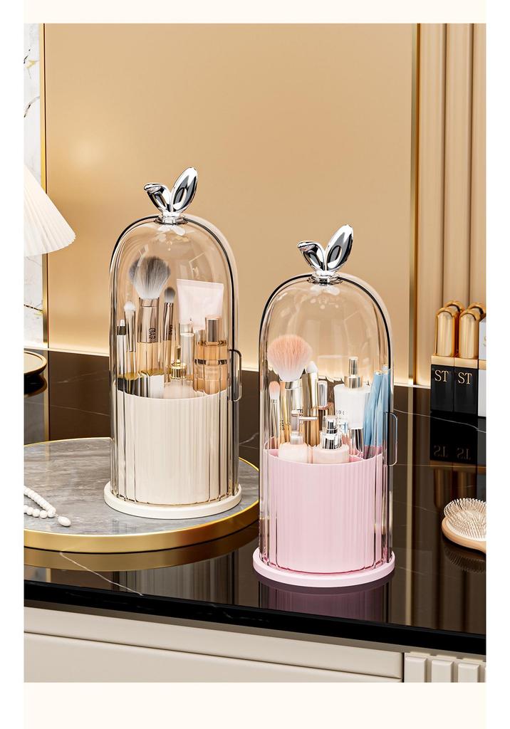 Desktop Rotating Makeup Brush & Cosmetic Storage Organizer