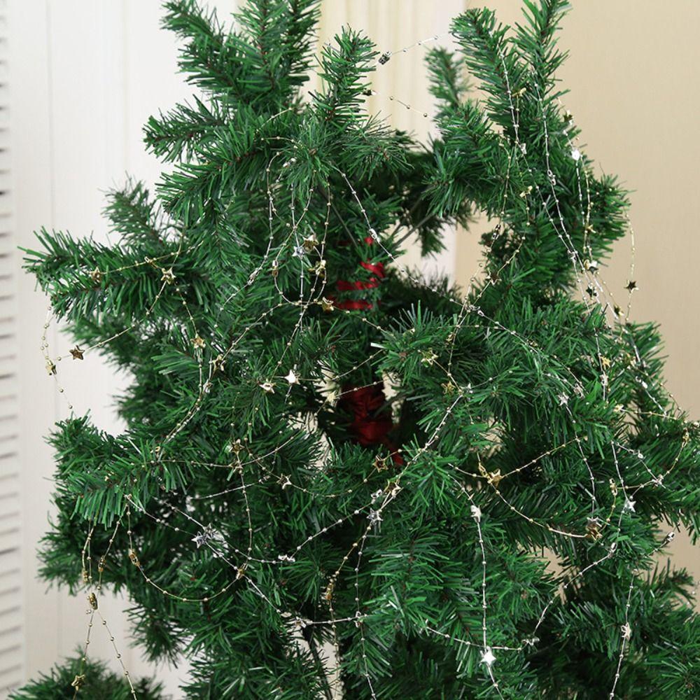 Plastic Star Beads Chain Electroplated Christmas Star Chain Decoration  For Diy Jewelry Making