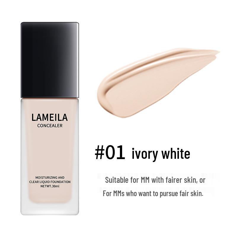 Hydrating & Clear Foundation with Concealer - Long-lasting & Moisturizing Nude Makeup for Students & Artists