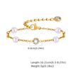 Pearl With Zirconia Beaded Bracelets for Women, Link Chain Bracelet,18k Gold Plated Stack Adjustable Jewelry