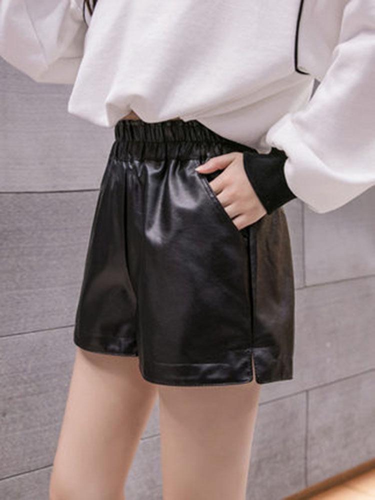 Women's High Waist PU Leather A-Line Shorts - Autumn/Winter 2025 Collection