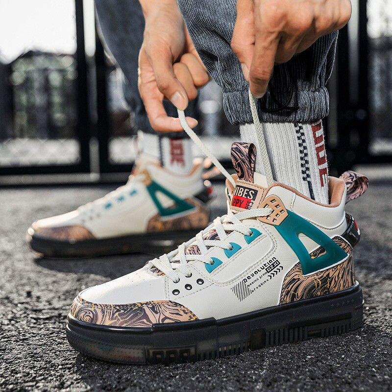 Top Men S Casual Sneakers 2026.Kaufe High Top Men Casual Shoes Lace Up Men's Chunky Sneakers Thick ...