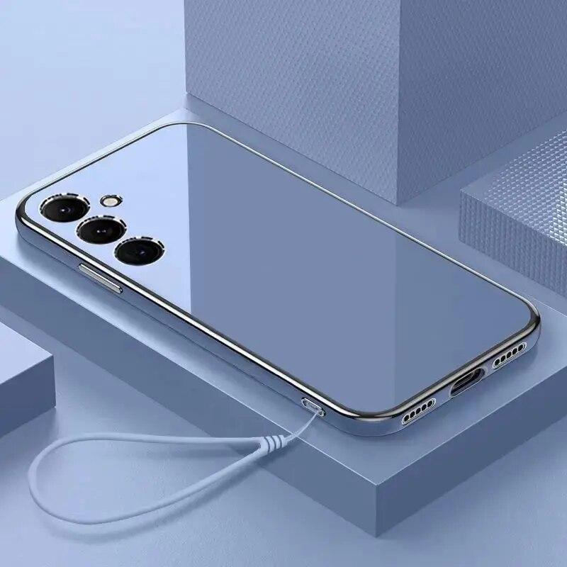 For Samsung M52 5G Case Galaxy M14 Luxury Square Plating SM-M526B SM-M146B Phone Case ShockProof Soft TPU Silicone Back Cover