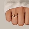 S925 Sterling Silver Luxury Diamond Inlaid Double Ring for Women - European/American Style