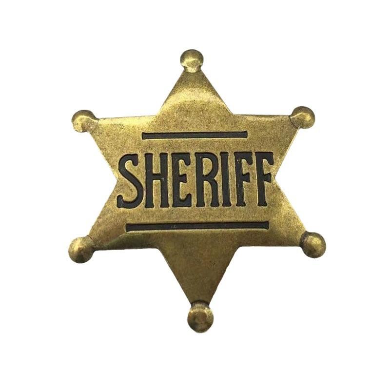 United States Governor's Honor Cap Badge Anniversary Medal Badge Glossy Star Pin Brooch Medal with Sheriff Badge
