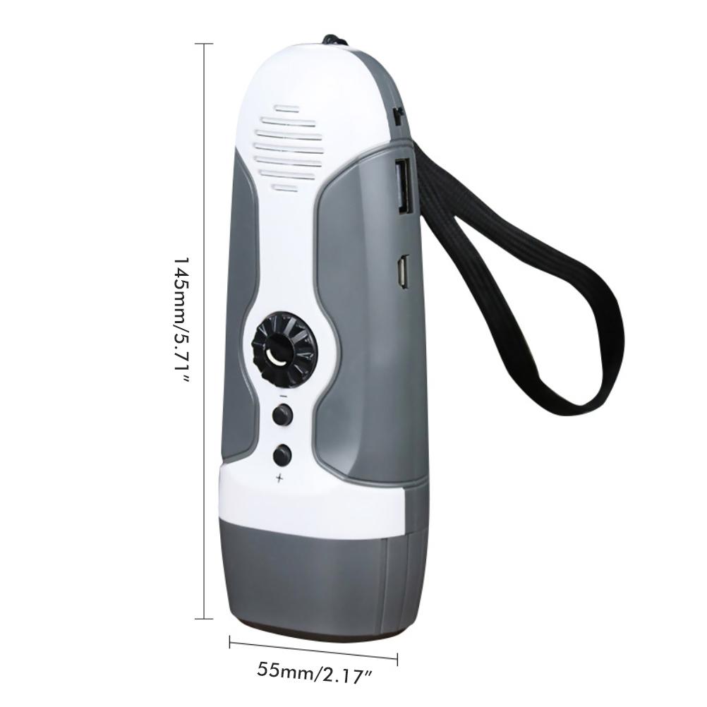 Handkurbel-Lade-Taschenlampe mit 3 LED-Lichtern, FM-Radio, Alarm für Reise, Camping, Bergbau, Katastrophe