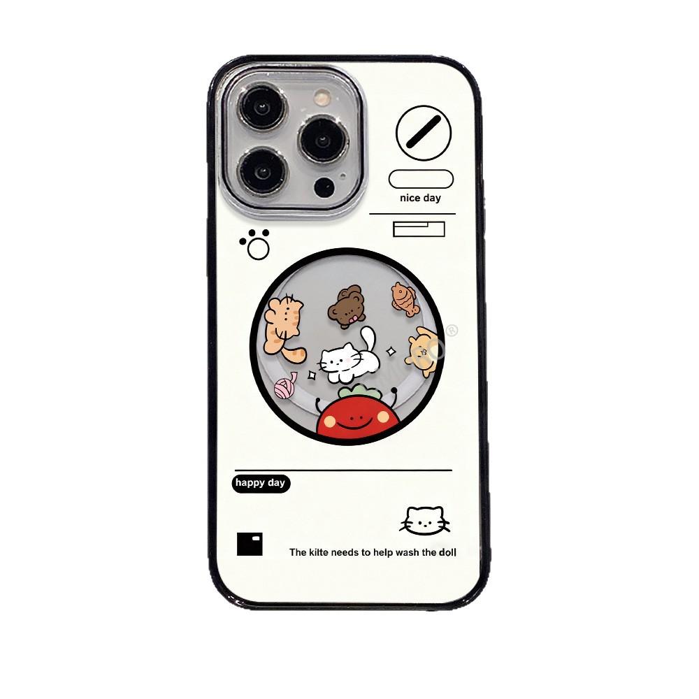 Summer cat painting apple 13 mobile phone case iphone16 magnetic attraction 15promax girls 17 advanced sense